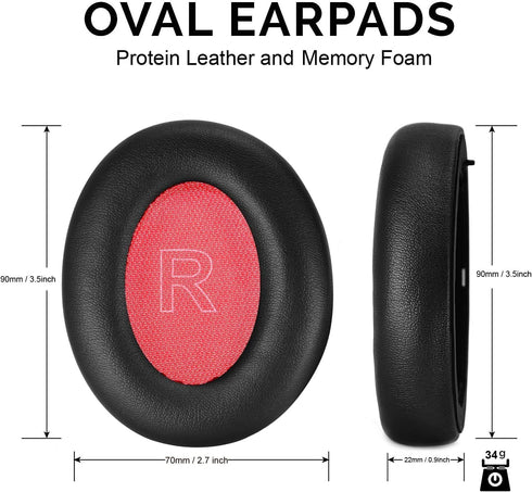 Life Q10 Ear Pads Replacement Ear Cushion Foam Soft Earpads Compatible with Anker Soundcore Life Q10 / Q10 BT Headphones Ear Cushion (Black/Red).....