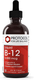 Protocol Liquid B-12 5,000mcg - Nervous System Support* - with B Vitamins - Dairy Free & Vegan Vitamin B Liquid - 4 fl oz...