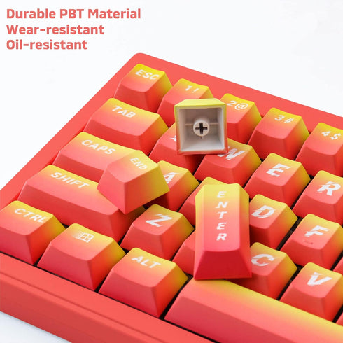 Hyekit PBT Keycaps 133 Keys Flame Gradient Keycaps Cherry Profile Dye-Sublimation Custom Keycaps with 6.25U 7U Spacebar for Cherry Gateron MX Swit...