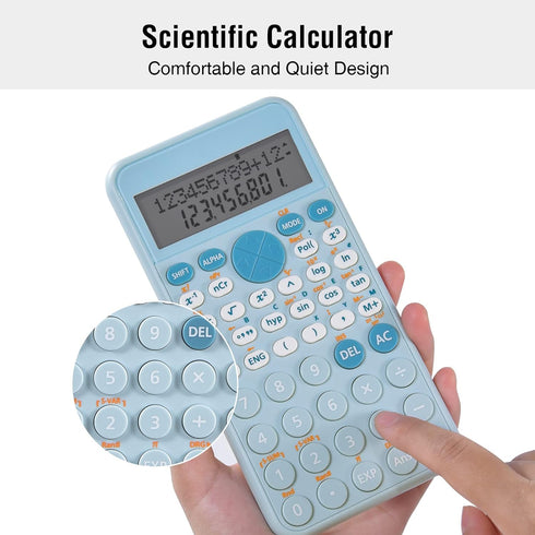 EooCoo 2-Line Standard Scientific Calculator, Cute Desk Accessories, Portable and Cute School Office Supplies, Suitable for Primary School to Coll...