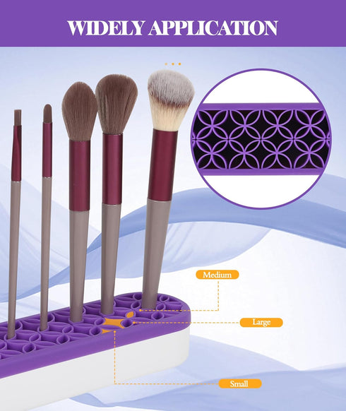 Silicone Makeup Brush Holder, Desktop Cosmetic Storage Box Organizer for Brush, Eyeliners, Cosmetic Tools, Pen, Pencil, Art Supplies, Painting Bru...
