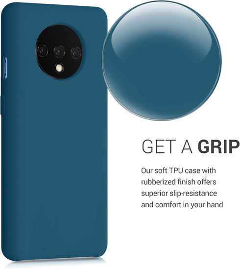 kwmobile Case Compatible with OnePlus 7T Case - TPU Silicone Phone Cover with Soft Finish - Teal Matte...