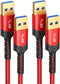 JSAUX USB to USB Cable, USB 3.0 A to A Male Cable 2 Pack(3.3ft+6.6ft) USB Male to Male Cable Double End USB Cord Compatible for Hard Drive Enclosu...