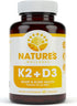 Vitamin K2 (mk7) with D3 Supplement for Best Absorption - 2-in-1 Support for Heart Health and Strong Bones | Vitamin D & K Complex | D3 5000 IU + ...