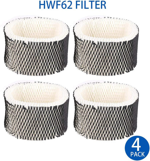4 Pack HWF62 Humidifier Filter Replacement for Holmes Sunbeam Humidifier Filter A - Replaces HWF62 HWF62CS HWF62D SF212 Filter, Fits Humidifier Models SCM1100, SCM1701, SCM1702, SCM1762, SCM2409