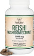 Reishi Mushroom Capsules (4:1 Ganoderma Extract, 1,000mg Red Reishi Powder Servings) 300 Count, 5 Month Supply, Potent Mushroom Supplement for Imm...