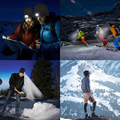 Bosttor LED Beanie Hat with Light 2 Pack, Headlamp Cap, Unisex Winter Knitted Hats Headlight Flashlight Gifts for Men Women...