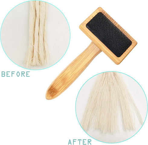 Tyoungg Macrame Comb Wooden for Fringe Feathered Wall Hanging Plant Hanger Craft Making Knitting Cord Rope 3mm 4mm 5mm (Macrame Comb)...