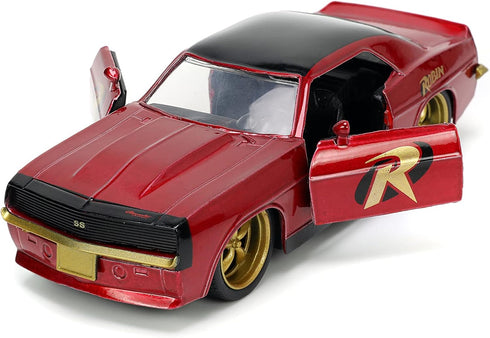 DC Comics 1:32 1969 Chevy Camaro Die-cast Car w/ 1.65" Robin Figure, Toys for Kids and Adults...