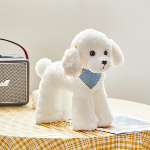 Athoinsu Realistic White Poodle Puppy Stuffed Animal Soft Adorable Hugging Puppy Dog Plush Toy Children's Day Holiday Birthday for Toddler Kids, 1...