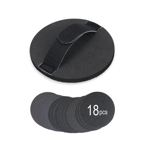 SCOTTCHEN 5”Hook and Loop Discs,EVA Velcro Hand Sanding Pad for Woodworking Furniture Restoration Home and Automotive Body,with 5”Sanding Discs To...