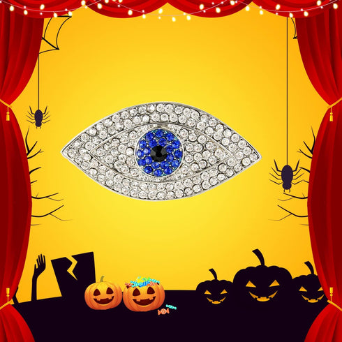 EVER FAITH Lucky Evil Eye Blue Austrian Crystal Brooch Pin...