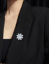 Women's Cubic Zircon Snowflake Brooch Pins Elegant Clear Crystal Ice Flower Lapel Pin Breastpin...