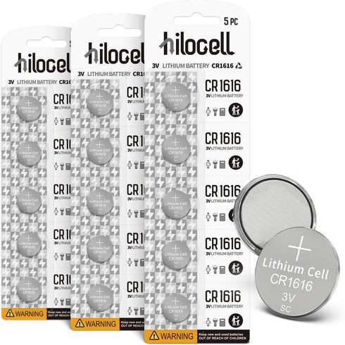 15 Pack CR1616 Battery for Car Remote, Long-lasting 3V Lithium CR 1616 Battery Equivalent...