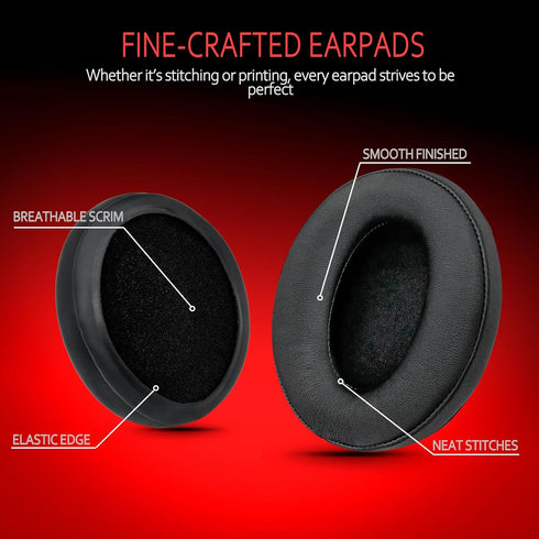 Krone Kalpasmos Large Oval Replacement Ear Pads for ATH M50X / M40X / SteelSeries Arctis/HyperX Cloud & Alpha/Sony MDR-7506 Compatible with Many M...