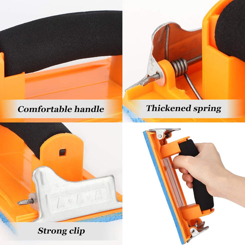 Hand Sander Block with Spong Handle,Katfort Drywall Hand Sander Perfect for 9 x 3.6 inch Sandpaper block for Drywall Wood Metal Polishing...