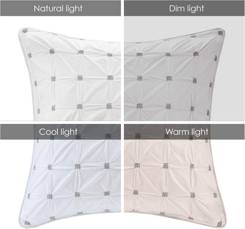 INK+IVY Pillow Euro Sham, 26"x26", Bow-tie White...