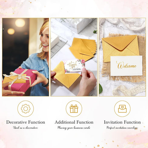 Yahenda 200 Count Mini Gift Card Envelopes Bulk Wedding Pocket Small Paper Envelopes Gift Card Sleeves Greeting Business Card Envelopes Tiny Envel...
