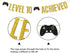 Level 10 Achieved Banner, Double Digits, Game on Level 10 Hanging Sign, Glittery Video Gamer Happy 10th Birthday Party Decorations...
