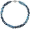 COOLSTEELANDBEYOND Blue Beads Crystal Cluster Statement Necklace Braided Chain Choker Collar Necklace, Magnetic Clasp...