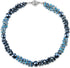 COOLSTEELANDBEYOND Blue Beads Crystal Cluster Statement Necklace Braided Chain Choker Collar Necklace, Magnetic Clasp...