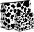 2Pcs Makeup Bag,Travel Makeup Bag,Makeup Bags for Women,Makeup Brush Bag,Large Capacity Cosmetic Bag,Waterproof and Durable-Black White Cow Wester...