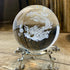 HDCRYSTALGIFTS Crystal 2.4 inch (60mm) Chinese Dragon Crystal Ball with Sliver-Plated Flowering Stand,Fengshui Glass Loong Ball Home Decoration...