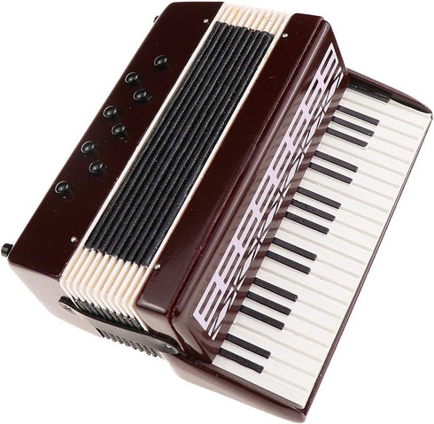 Dselvgvu Miniature Accordion with Case Mini Musical Instrument Replica Collectible Miniature Dollhouse Model Home Decoration (Red, 4.06"x3.53"x1.5...