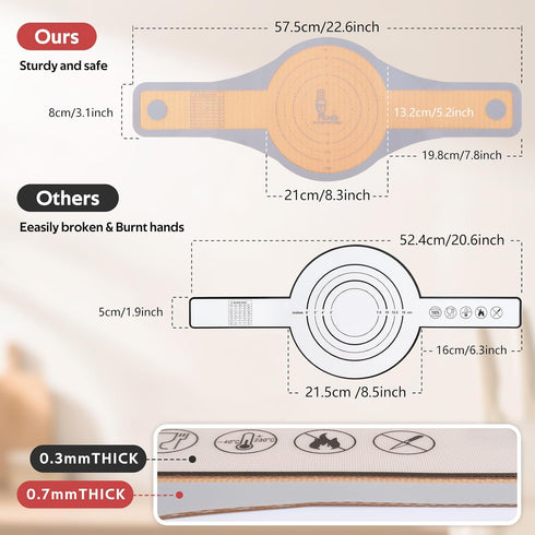Folksy Super Kitchen 2 Pcs Extra Wider Silicone Bread Sling for Dutch Oven,Non-Stick Silicone Bread Baking Mat for Sourdough,Silicon Dough Lifter ...