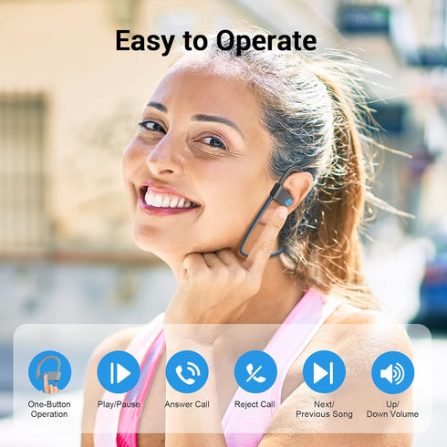 Bluetooth Headphones, IPX7 Waterproof Sweatproof & 12Hrs Long Battery, Wireless Earbuds in-Ear with Mic & Soft Earhooks for Running Fitness Workou...