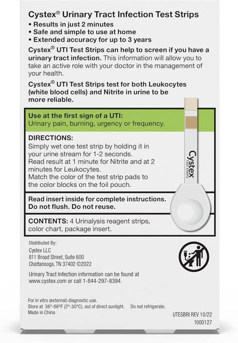 Cystex Urinary Tract (UTI) Test Strips for Women & Men, FSA HSA Eligible & Approved, at Home Test with Easy to Read Results, Monitor Bladder or Ur...