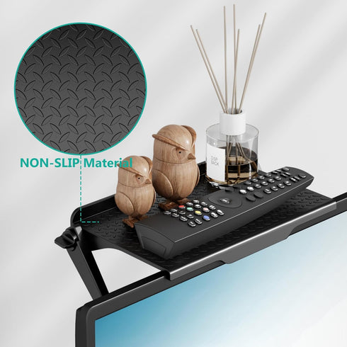 WALI TV Top Shelf 2 Pieces, 8 Inch Adjustable Monitor Top Shelf Screen Storage Computer Screen Shelves Top TV Shelves for Cable Box Media Box Rout...