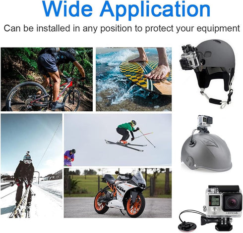 Action Camera Safety Tether Strong Adhesive Stickers Strap Cord Compatible with GoPro Hero 12, 11, 10, 9, 8, 7, 6, 5, 4,SJCAM Action Camera Helmet...