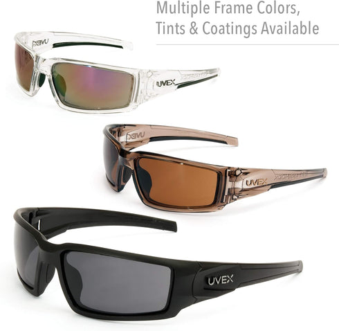 Honeywell Uvex Ademco Hypershock Safety Glasses, Brown Frame with SCT-Reflect 50 Lens & Anti-Scratch Hardcoat (S2963)...