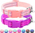 azuza 2 Pack Neoprene Padded Dog Collar for Small Dogs, Reflective Dog Collar with ID Tag Ring, Adjustable Safe and Comfy Dog Collars,Purple/Pink,...