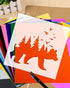 GSS Designs Mountain Forest Bear Stencil (2 Pack) - Reusable Stencil for Walls (12x12Inch) - Art Painting for Wall Canvas Furniture Cards Decor (S...