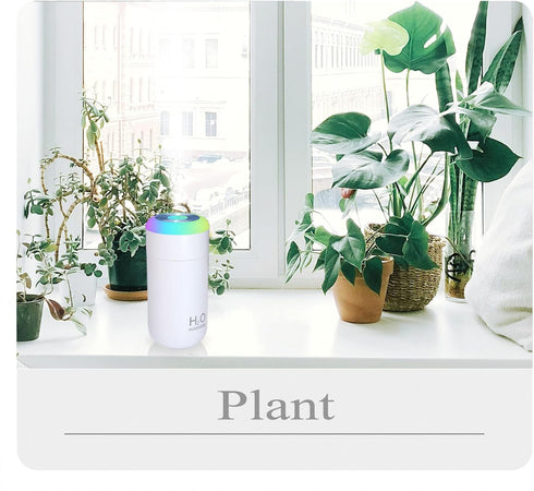 Plant Humidifier, 350ml USB Mini Humidifier for Plants, Small Plant Humidifier with Night Light, Cool Mist Humidifier Baby, Plant Humidifier indoo...
