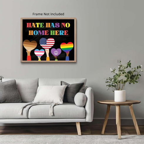 Posterizer 1 pcs-hate has no home here poster-Gay & LGBTQ Art-Motivational & Inspirational Gift for Queer, Bi, Lesbian-Gift for Teachers-School ...