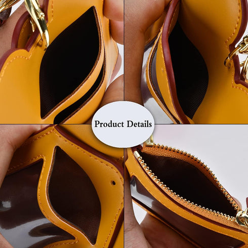 BUUFAN Chic Yellow Cute Travel PU Leather ID Card Holder Lanyard Neck Pouch Bag With Coin Wallet Purse for Women Kids Teens Girls...