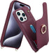 for iPhone 15 Pro Case with Card Holder for Women,iPhone 15 Pro Phone Case with Strap,Crossbody Lanyard,Ring Stand,Snap Clasp,Cute Wallet Case 6.1...