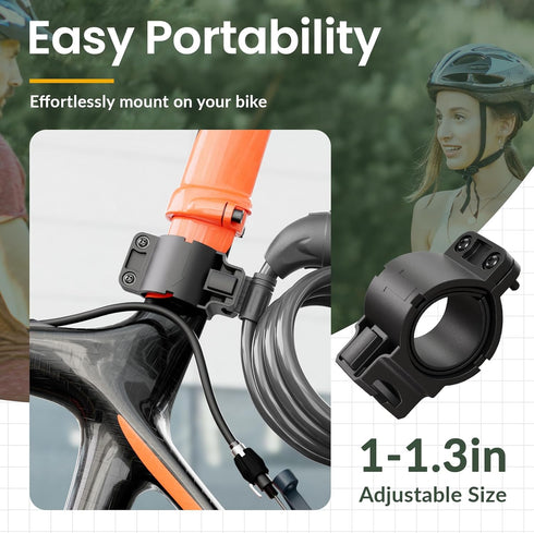 Titanker Bike Lock, Bicycle Lock 4 Feet Cable Lock 1/2 Inch Resettable Bike Lock Combination with Mounting Bracket, Bike Accessories for Bicycle, ...