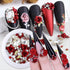 3D Rose Flower Nail Art Charms Acrylic Flower Gems Acrylic Nail with Pearls Red Rose Metal Flower Parts for DIY Manicure Supplies Nail Decor...