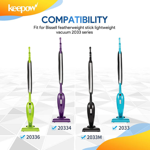 KEEPOW Featherweight Replacement Filters Compatible with Bissell Featherweight Stick Lightweight Bagless Vacuum 2033, 20331, 20333, 20336, 20339, ...