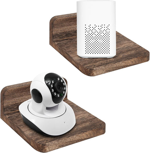 Wall Mounted Speaker Stand Holder Floating Shelf, Monitor Camera Holder Small Shelf for Bluetooth Speaker Webcam Cell Phones Mesh Router Toy Displ...