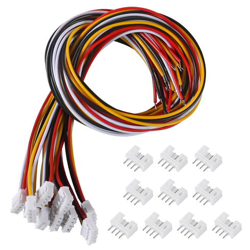 20pcs Jst 2.0 Ph 4 Pin Connector Plug, Included 10pcs Mini 4 Pin Jst Ph2.0 26AWG Female Connector Plug with 300mm Cable Wire and 10pcs Micro Jst P...