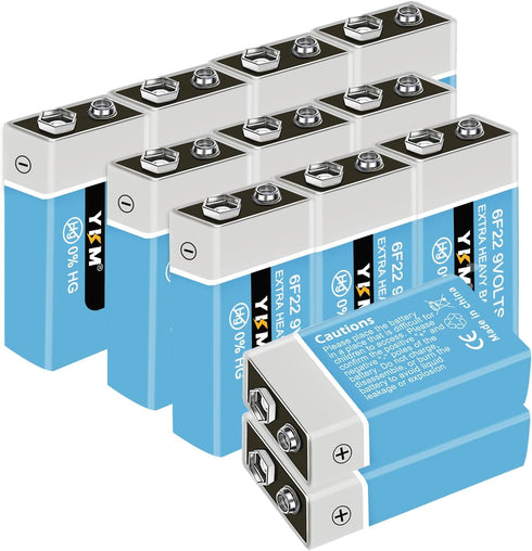 9V Battery for Smoke Detector Smoke Alarm Guitar Garage Door Opener Fire Alarm 9 Volt Batteries 12 Pack...