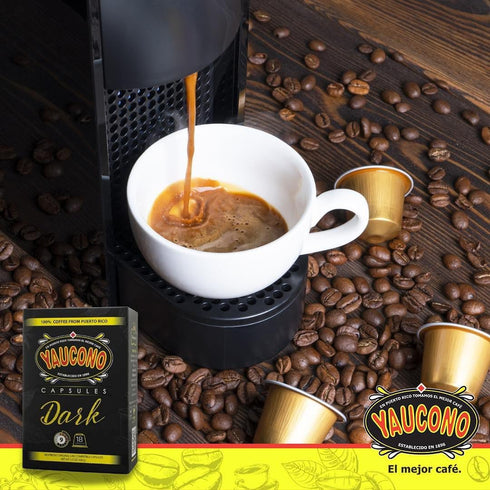 Yaucono Espresso Capsules, Dark Roast, 100 Percent Coffee from Puerto Rico Compatible with Nespresso Machines, 18 Count (Pack of 1)...