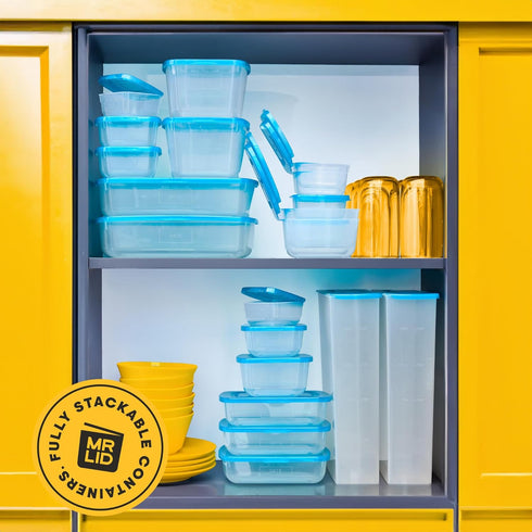Premium Attached Food Storage Containers, Permanently Attached Plastic Lid, Never Lose & Space Saving Organization (10 Pack)...