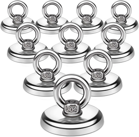 E BAVITE Magnetic Hooks, 100 LB?45KG? Heavy Duty Magnetic Hooks with Countersunk Hole Eyebolt, Perfect for Home, Kitchen, Workplace, Office and Ga...