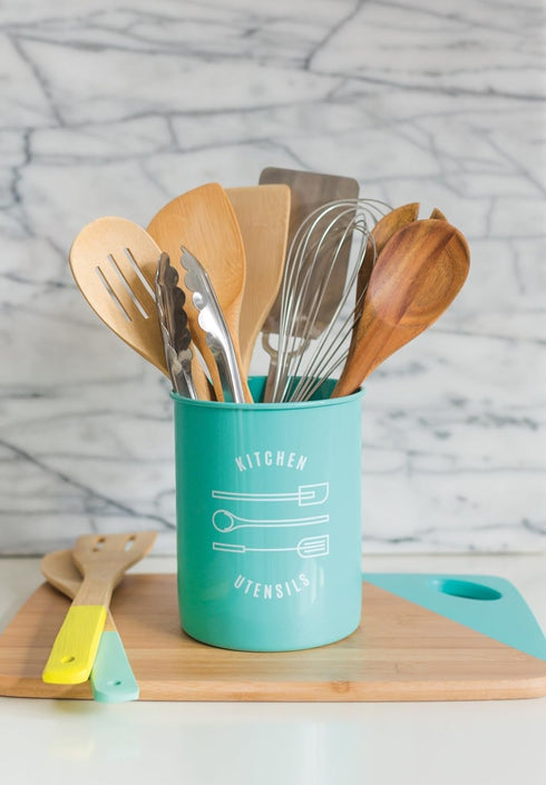 Now Designs Powder-Coated Steel Utensil Crock, Turquoise...